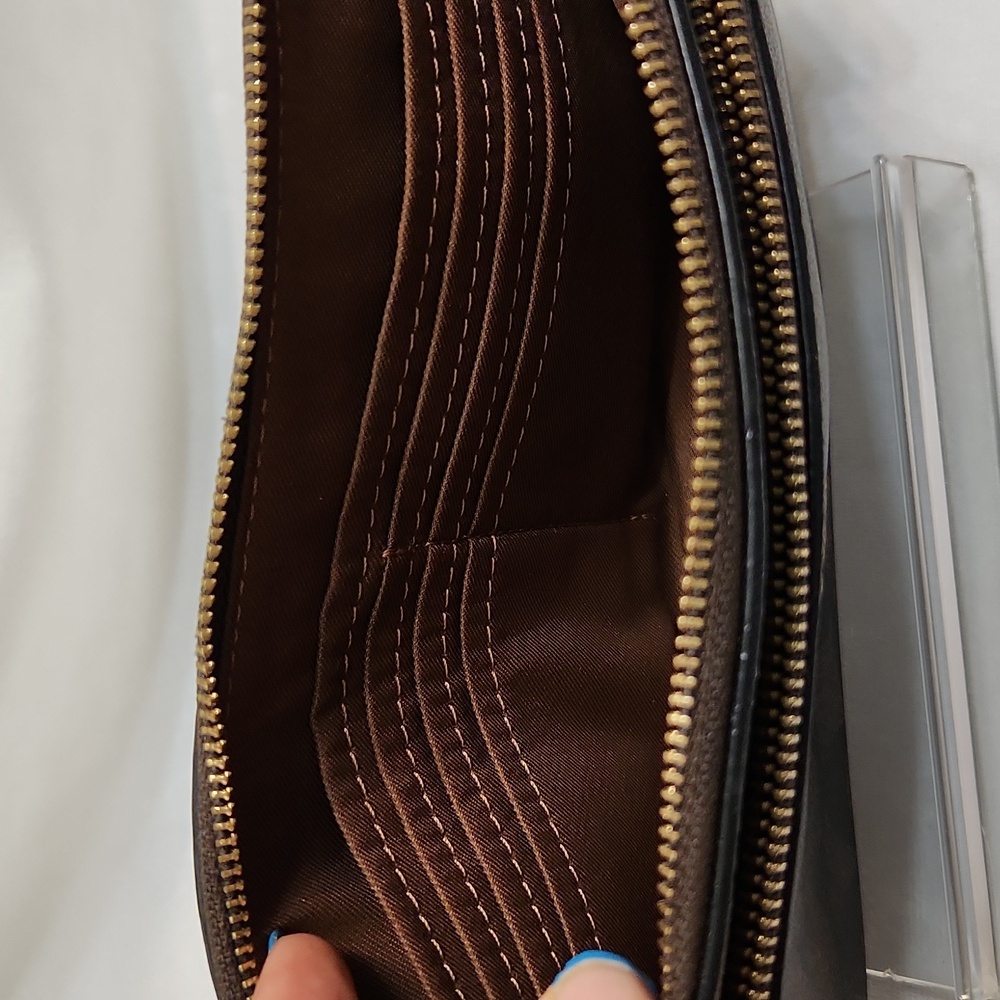 Coach Signature Double Zip Wallet Wristlet - Picture 4 of 14